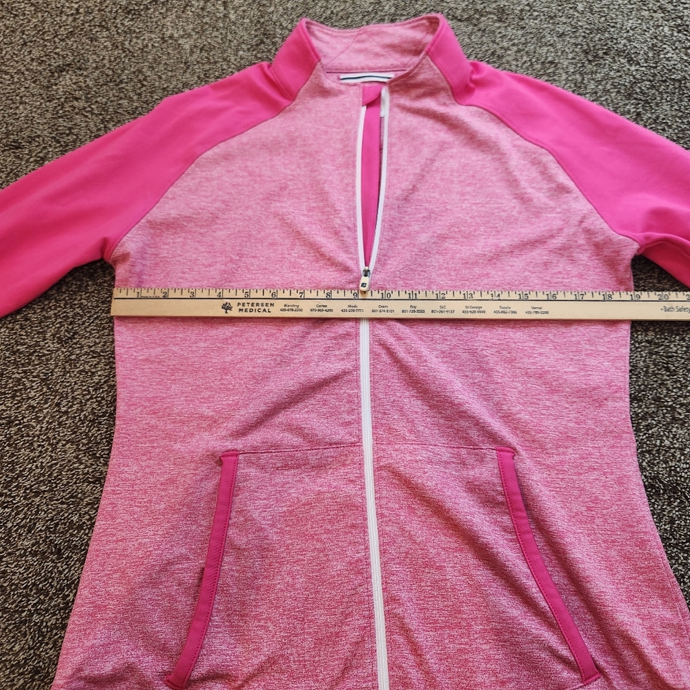 Footjoy Women Golf Berry Pink Full-Zip Brushed Space Dye Mid Layer Jacket Size M - Picture 4 of 6